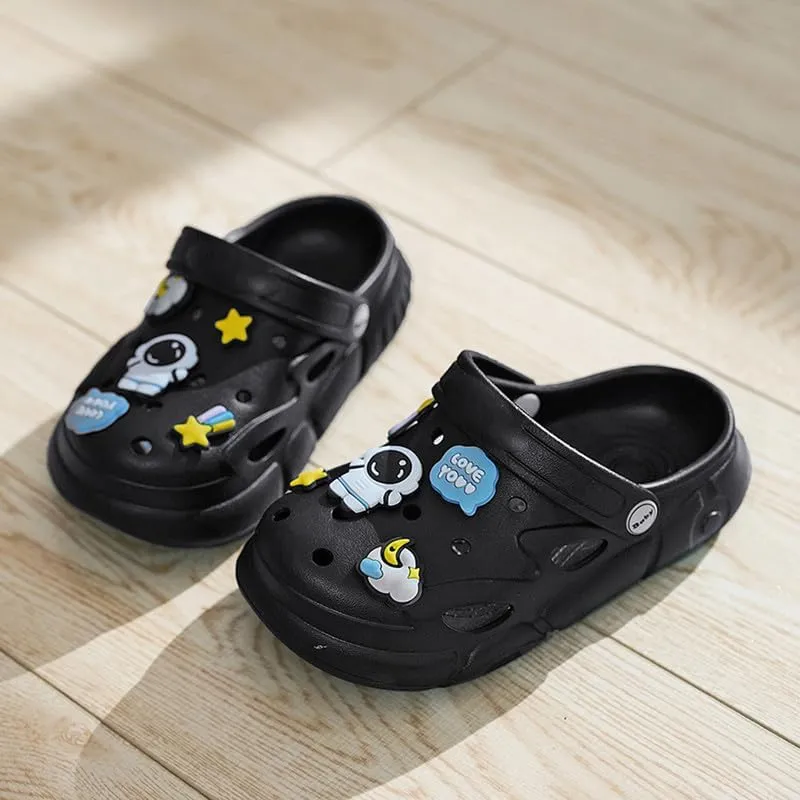Summer Garden Shoes for Boys and Girls Unisex Pattern EVA Children's Shoes Lining Clog Kid Slippers