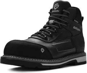 SUREWAY Men's 6" Heavy Duty Soft/Composite Toe Waterproof Work Boot,Goodyear Welt Construction,Superior Oil/Slip/Acid Resistant,Dual-Density Comfortable Outsole,Full-Grain,Men's Working Boots/Shoes