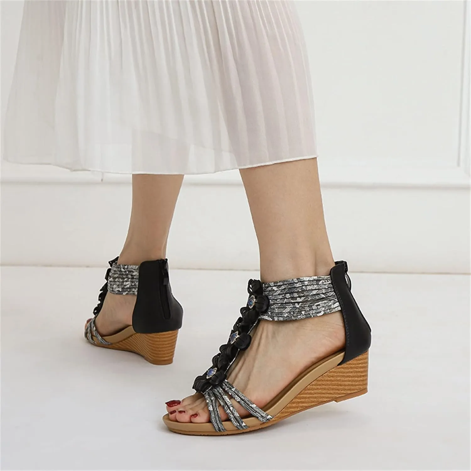 Temperament Flat Sandals for Women Casual Summer Comfortable Walking Shoes Comfortable Walking Flat Sandals
