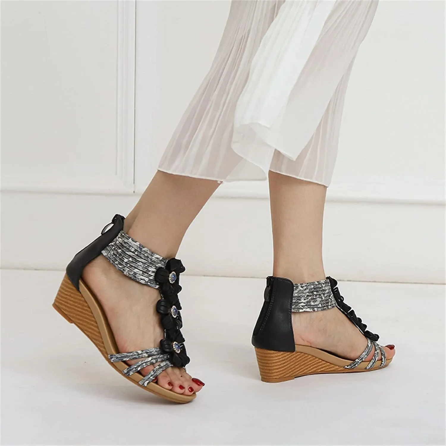 Temperament Flat Sandals for Women Casual Summer Comfortable Walking Shoes Comfortable Walking Flat Sandals