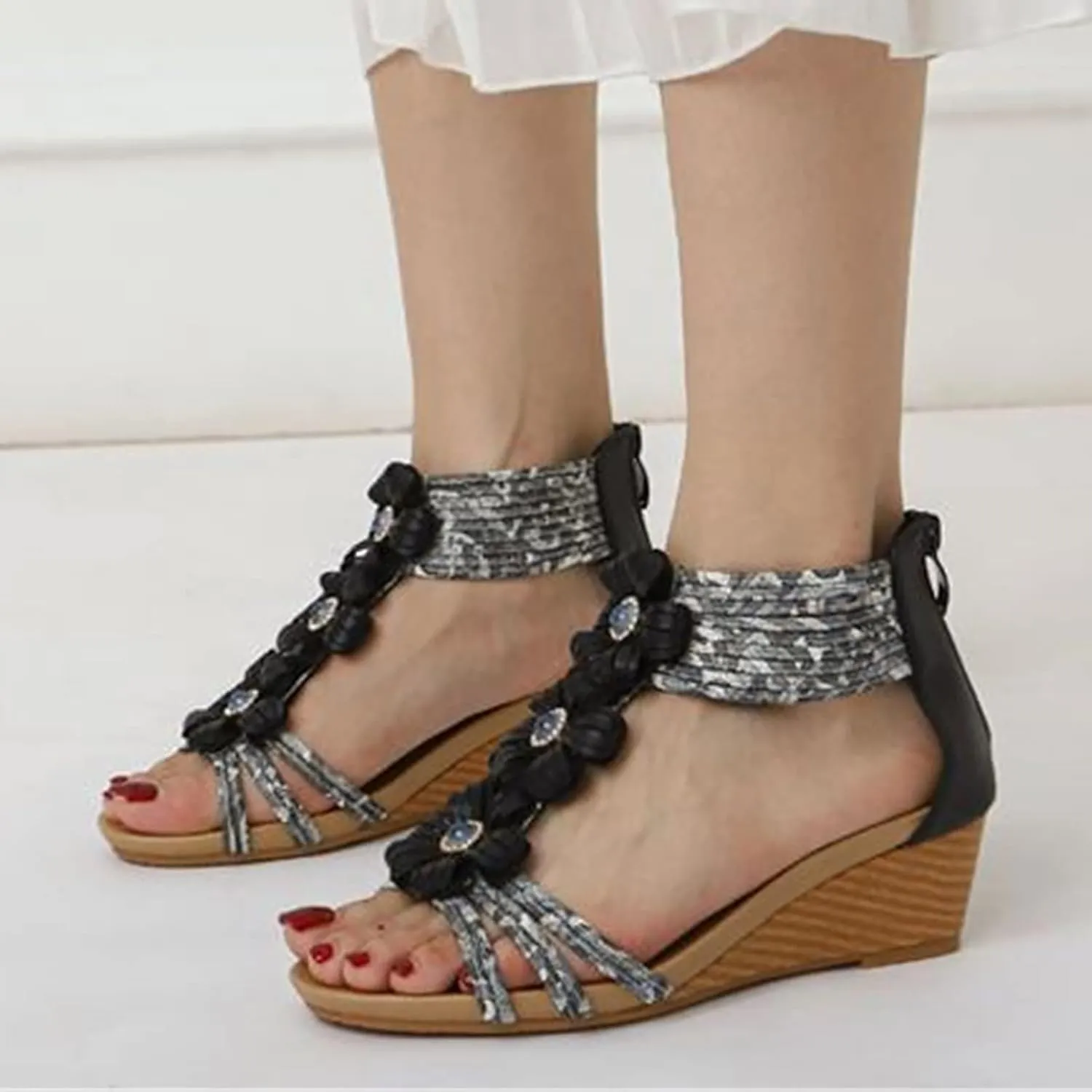 Temperament Flat Sandals for Women Casual Summer Comfortable Walking Shoes Comfortable Walking Flat Sandals