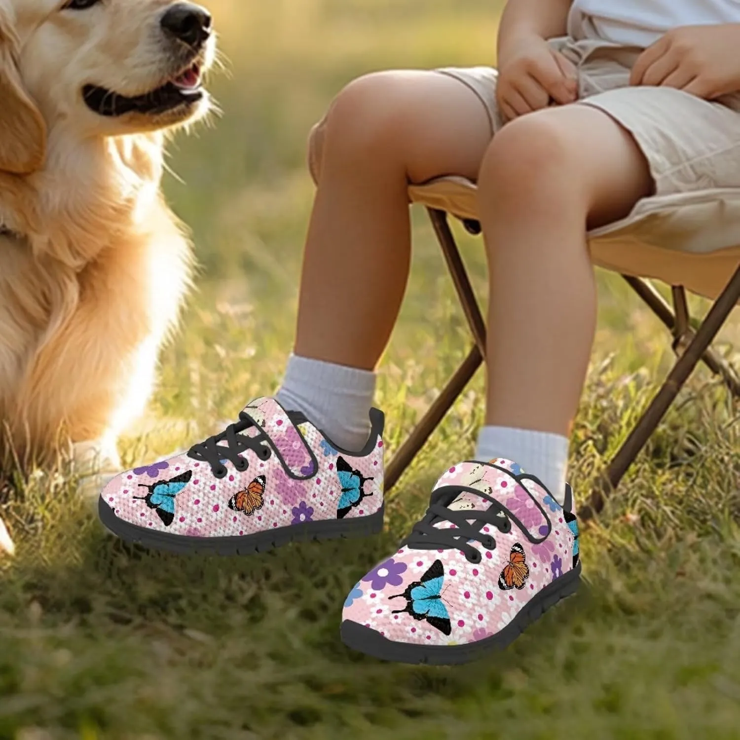 Tennis Shoes for Boys Girls Slip On Strap Athletic Running Shoes Sneaker Wide Barefoot School Sneakers for Children/Big Kids/Toddler US 11-15