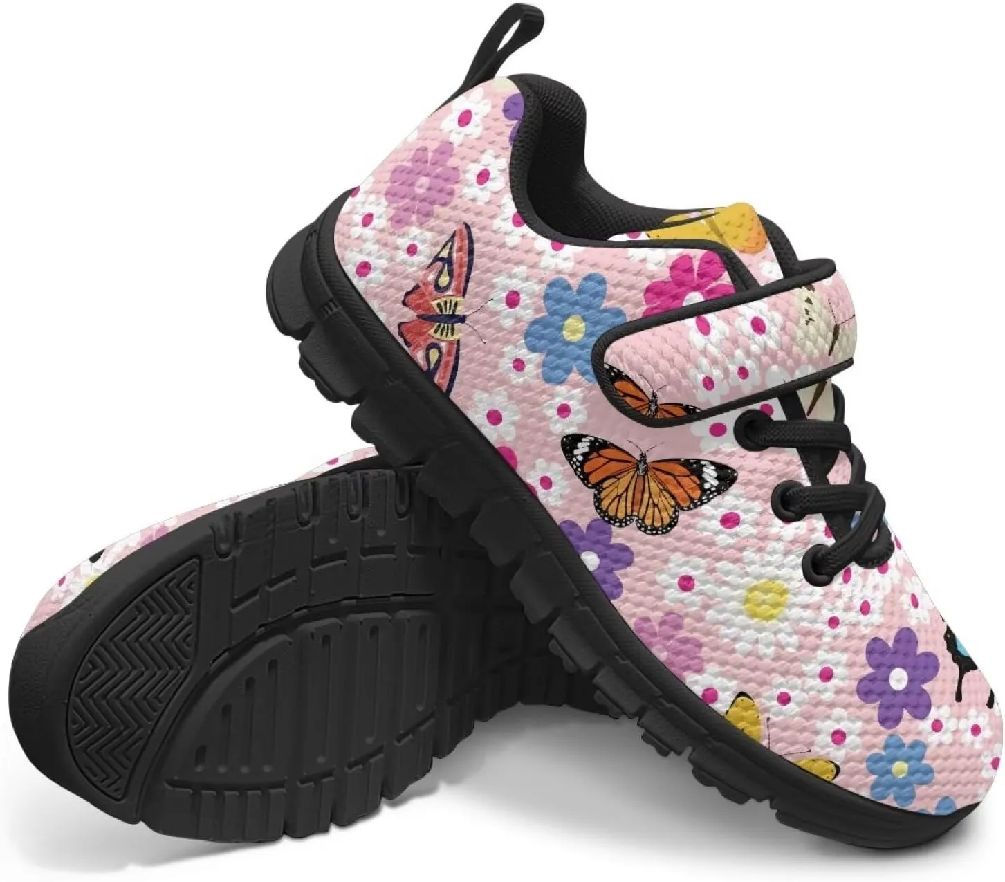 Tennis Shoes for Boys Girls Slip On Strap Athletic Running Shoes Sneaker Wide Barefoot School Sneakers for Children/Big Kids/Toddler US 11-15