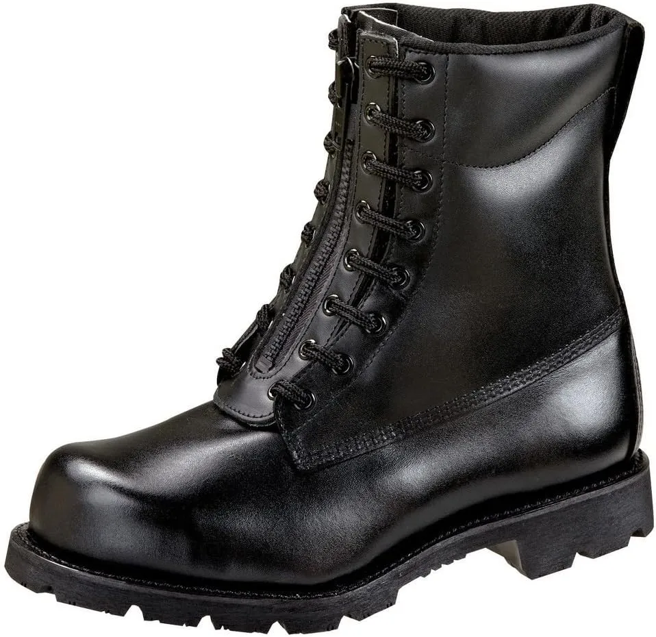 Thorogood 804-6446 Men's Station 8-inch Front Zip Oblique Steel Toe Boot Black 7 M US
