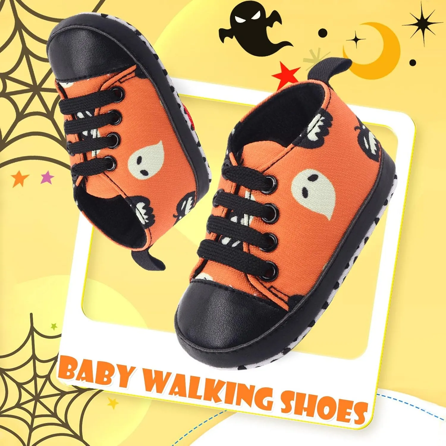 Toddler Boys Girls Sneaker Slip On Shoes Kids Halloween Soft Sole Lightweight Breathable Flat Walking Shoes