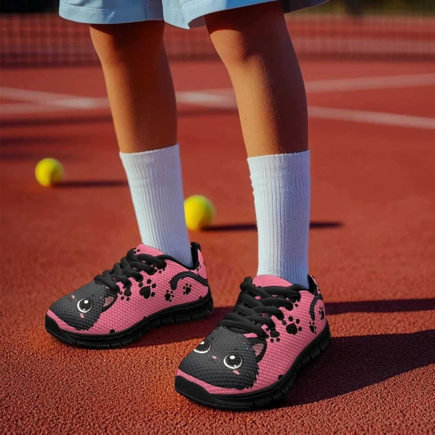 Toddler Kid's Cute Lightweight Running Athletic Shoes Non Slip Casual Walking Shoe Lace-Up Low Top Sneakers Outdoor