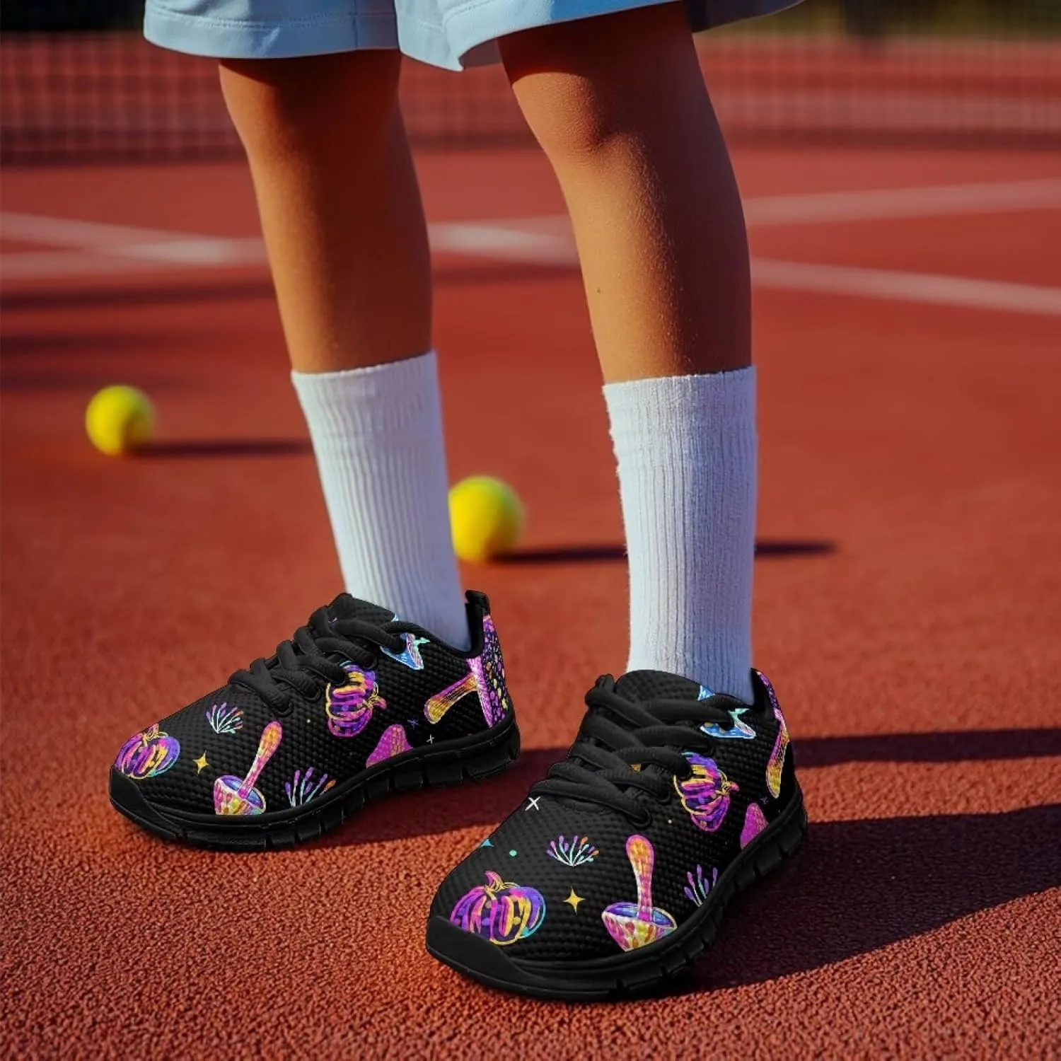 Toddler Kid's Cute Lightweight Running Athletic Shoes Non Slip Casual Walking Shoe Lace-Up Low Top Sneakers Outdoor