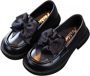 Toddler Little Kid Girls British Style School Bowknot Shoes Princess Performance Shoes Shoes with Lights Girls