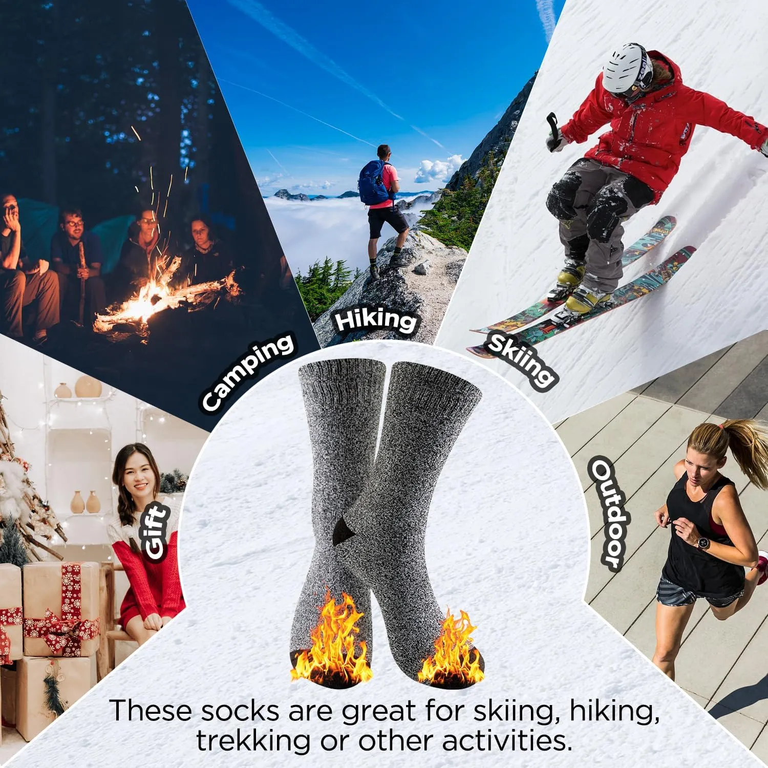 TSSPLUS Mens Winter Thermal Warm Heavy Duty Cotton Crew Work Boots Socks,Active Work Socks,Winter Boot Sock US size 9-13