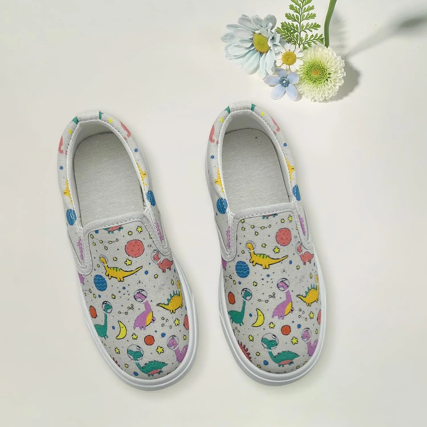 Unisex Canvas Sneakers Comfortable Breathable Casual Toddler Shoes Non-Slip Toddler Girl Sneakers