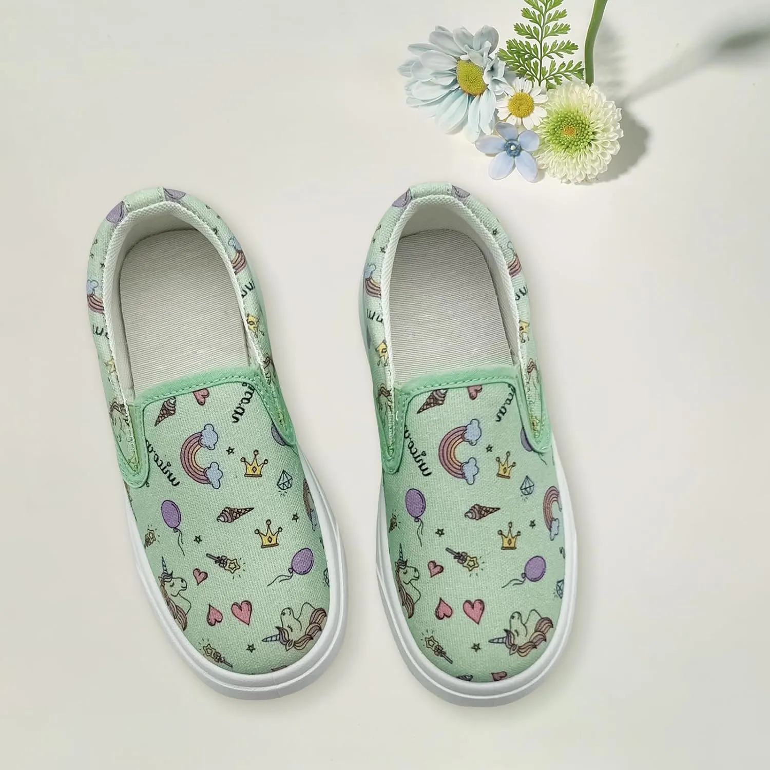 Unisex Canvas Sneakers Comfortable Breathable Casual Toddler Shoes Non-Slip Toddler Girl Sneakers