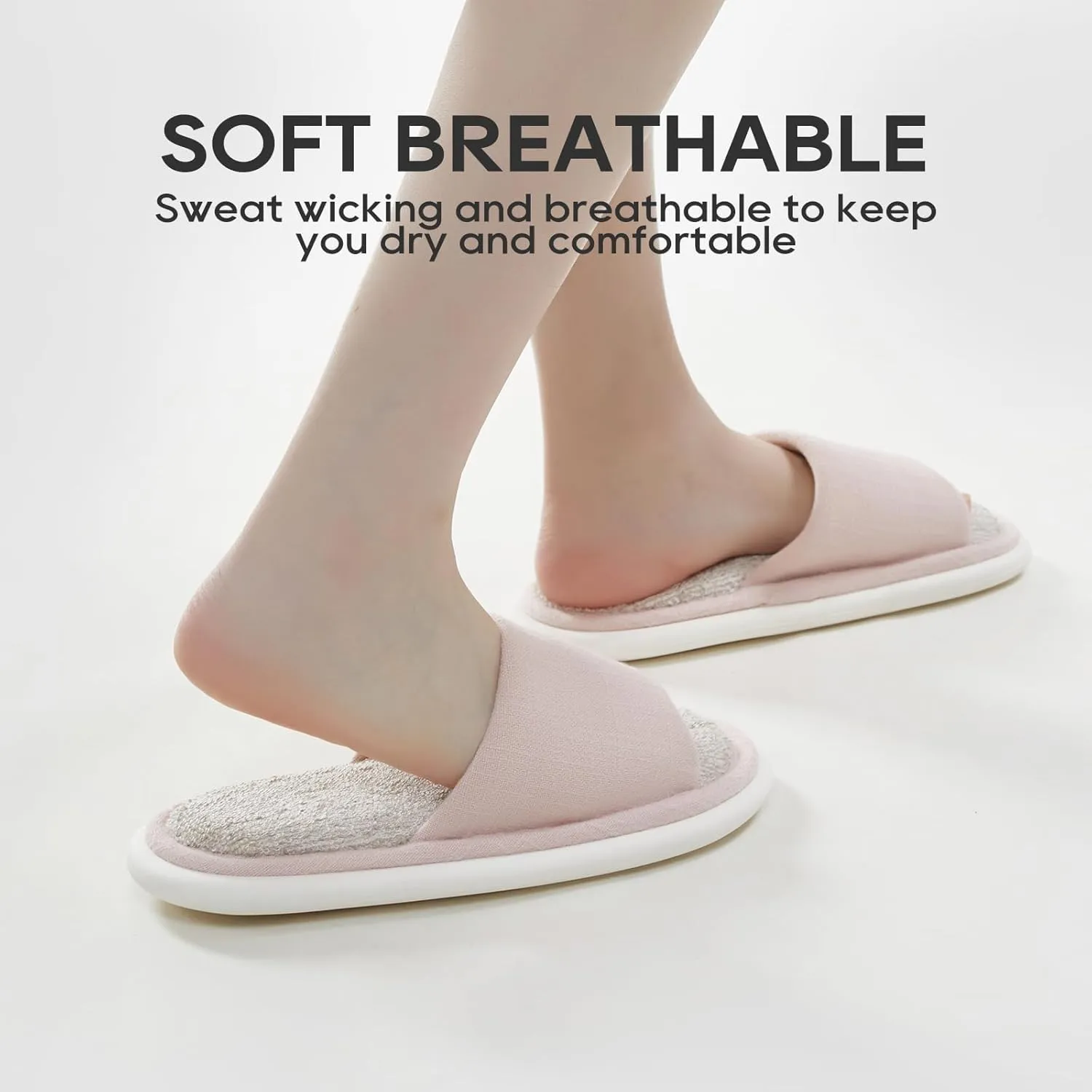 utune House Slippers Open Toe Slippers for Women Men Indoor Slippers Cozy Bedroom Slippers Women House Shoes