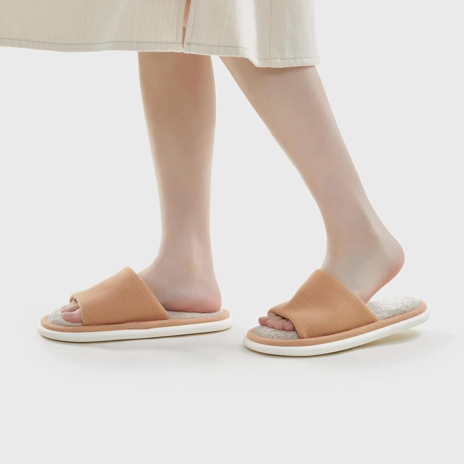 utune House Slippers Open Toe Slippers for Women Men Indoor Slippers Cozy Bedroom Slippers Women House Shoes