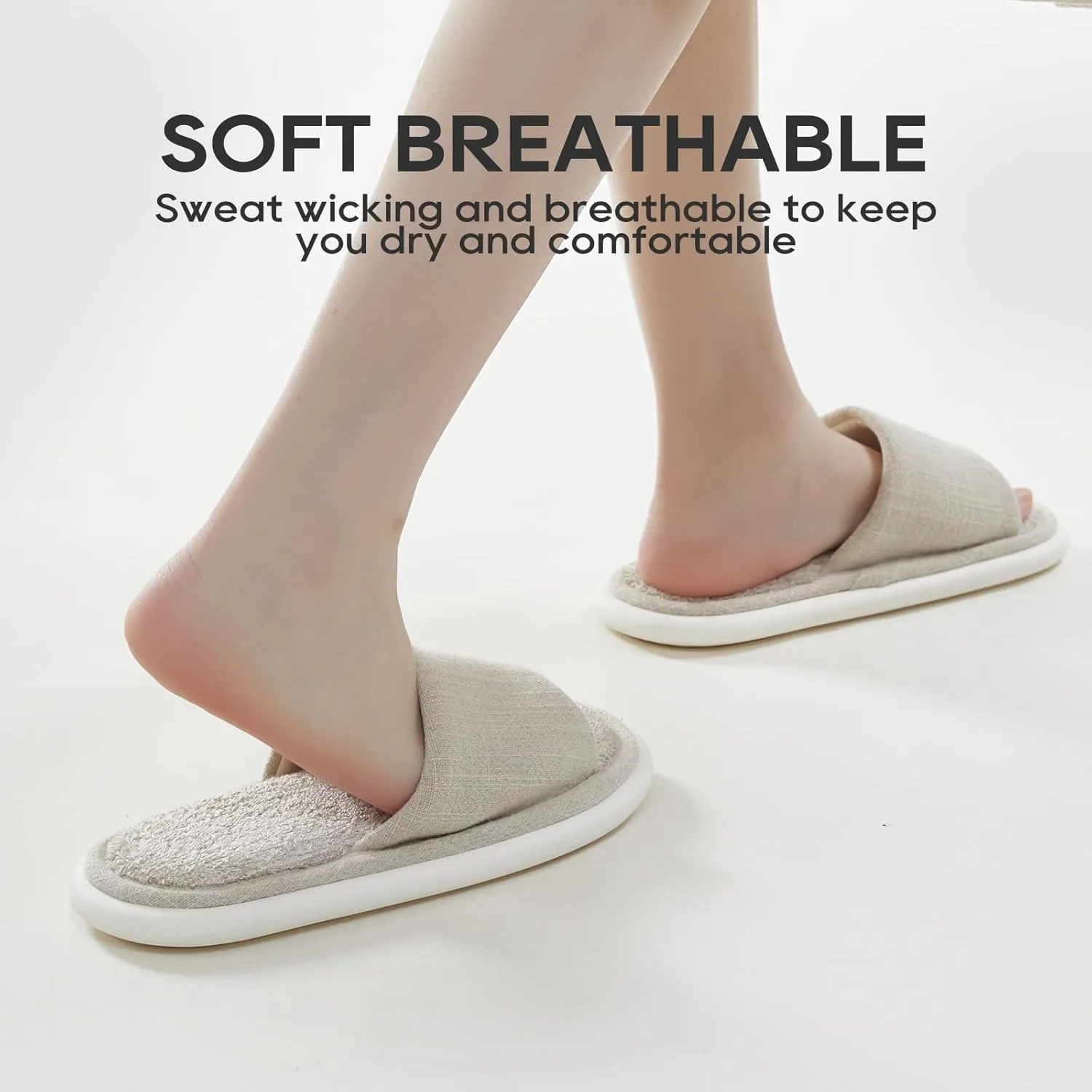 utune House Slippers Open Toe Slippers for Women Men Indoor Slippers Cozy Bedroom Slippers Women House Shoes