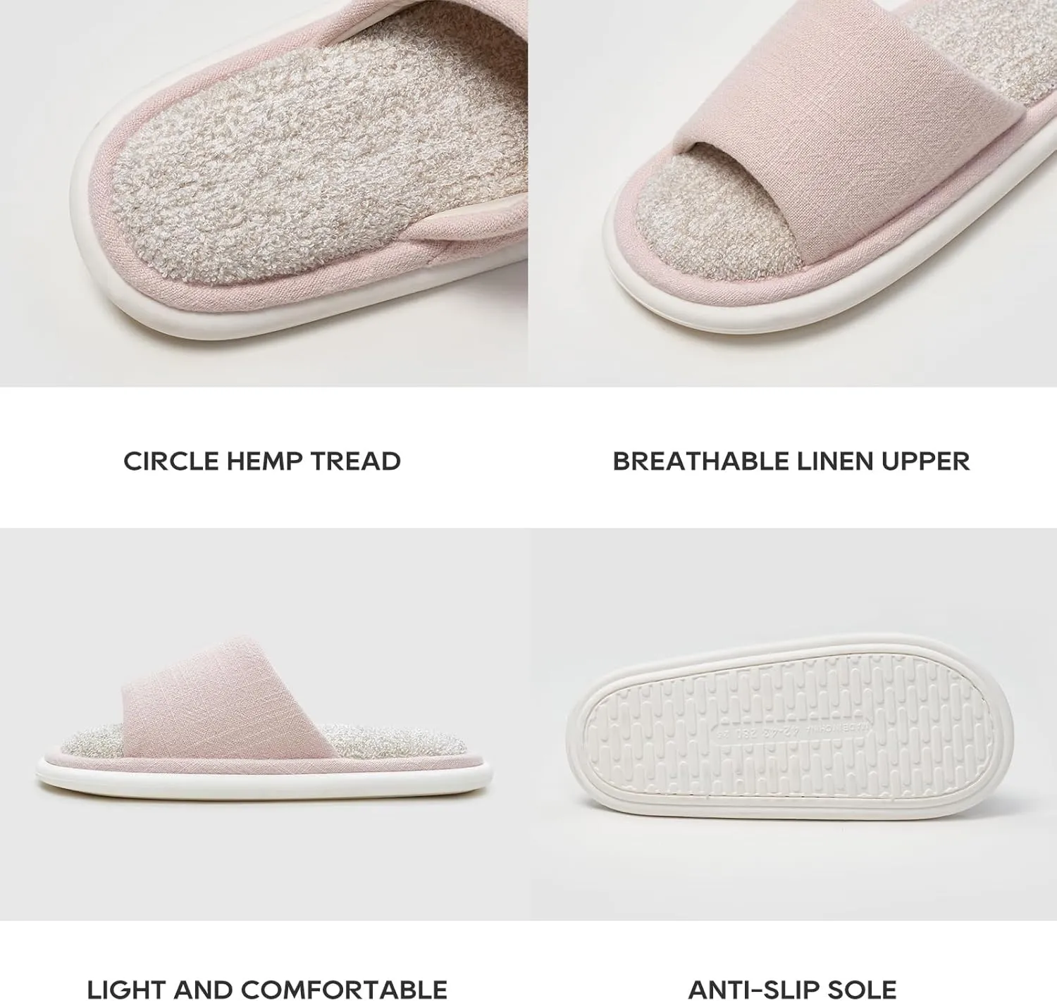 utune House Slippers Open Toe Slippers for Women Men Indoor Slippers Cozy Bedroom Slippers Women House Shoes