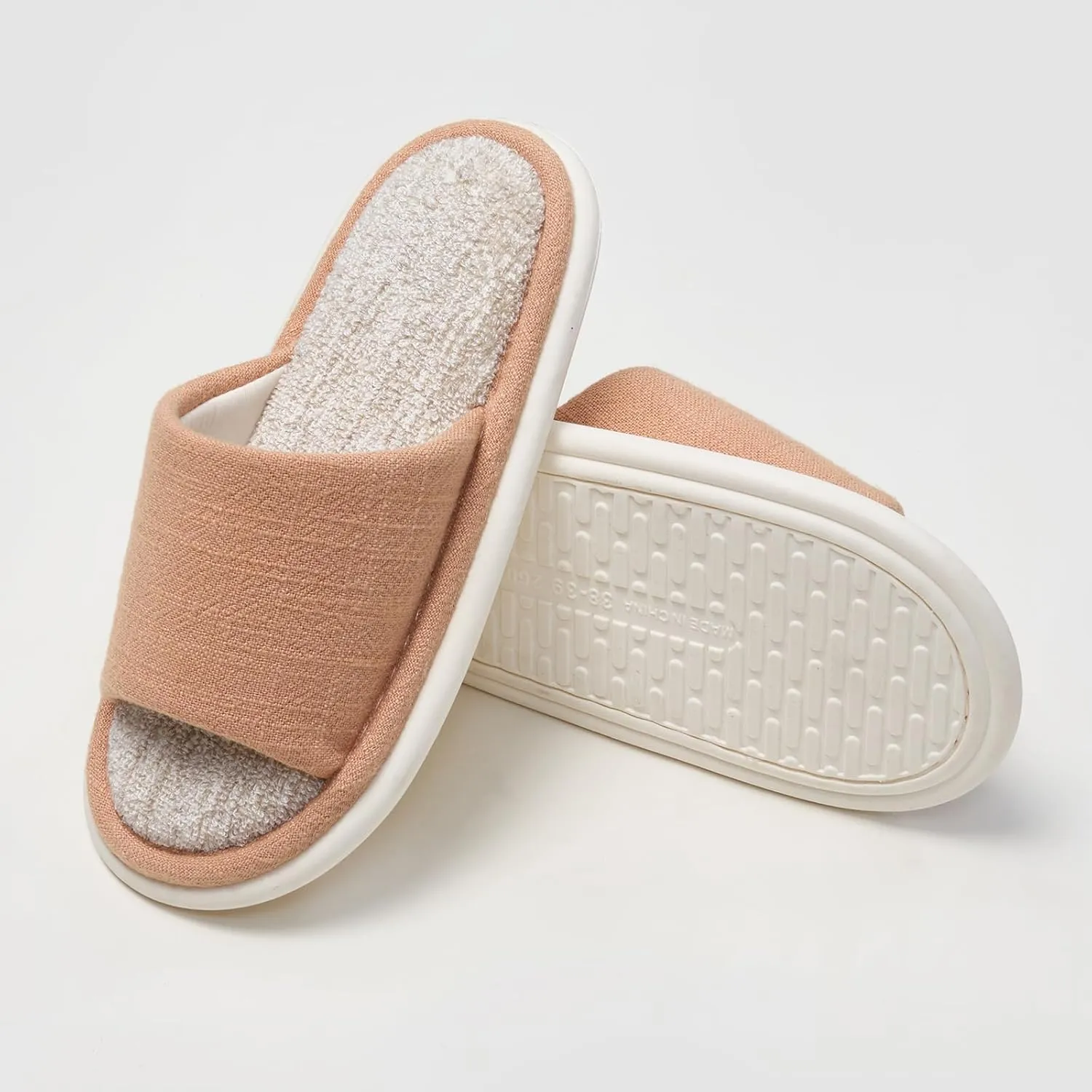 utune House Slippers Open Toe Slippers for Women Men Indoor Slippers Cozy Bedroom Slippers Women House Shoes