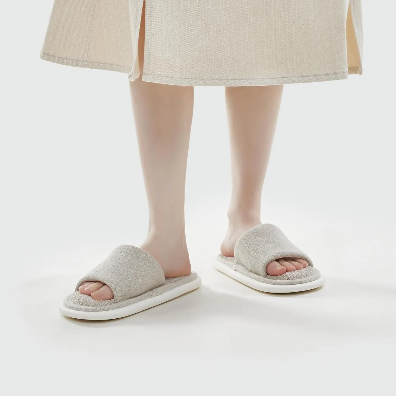 utune House Slippers Open Toe Slippers for Women Men Indoor Slippers Cozy Bedroom Slippers Women House Shoes
