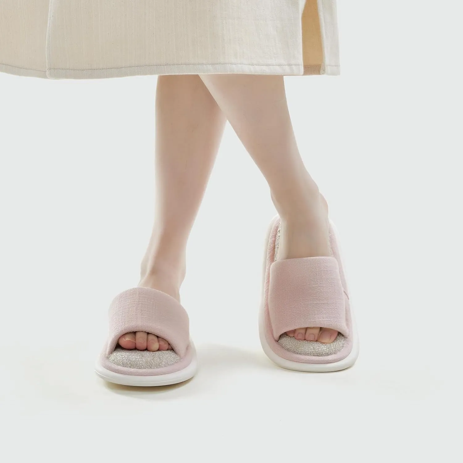 utune House Slippers Open Toe Slippers for Women Men Indoor Slippers Cozy Bedroom Slippers Women House Shoes