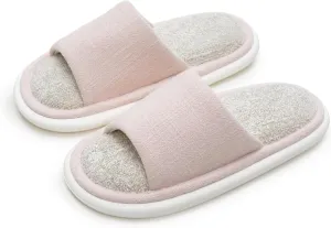 utune House Slippers Open Toe Slippers for Women Men Indoor Slippers Cozy Bedroom Slippers Women House Shoes