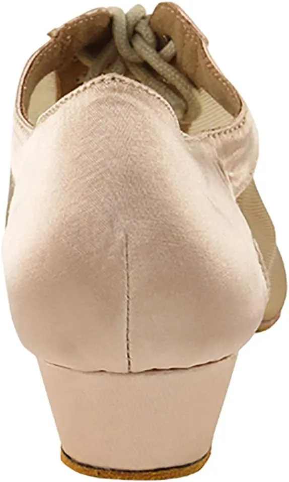Very Fine Ballroom Salsa Practice Dance Shoes for Women 1643FT 1-Inch Heel   Foldable Brush Bundle