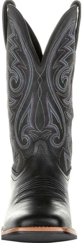 Western Brown Boots Classic Durable Leather Embroidered Cowboy Boots for Men Wide Calf Pull On Boots Country Boots