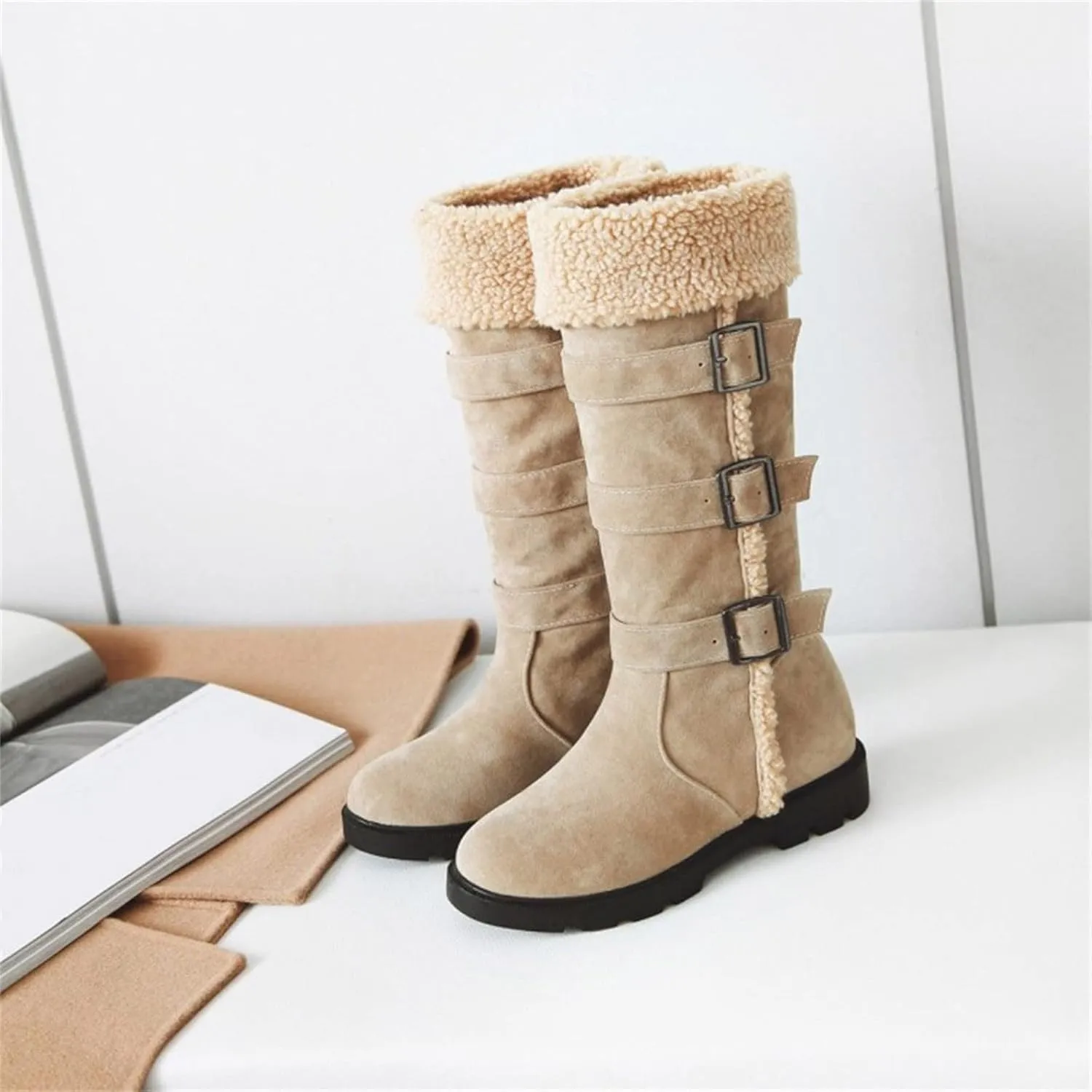 Winter Boots for Teens Waterproof Winter Boots Fleece Walking Shoes Insulated Outdoor Work Boots Work Boots for Men