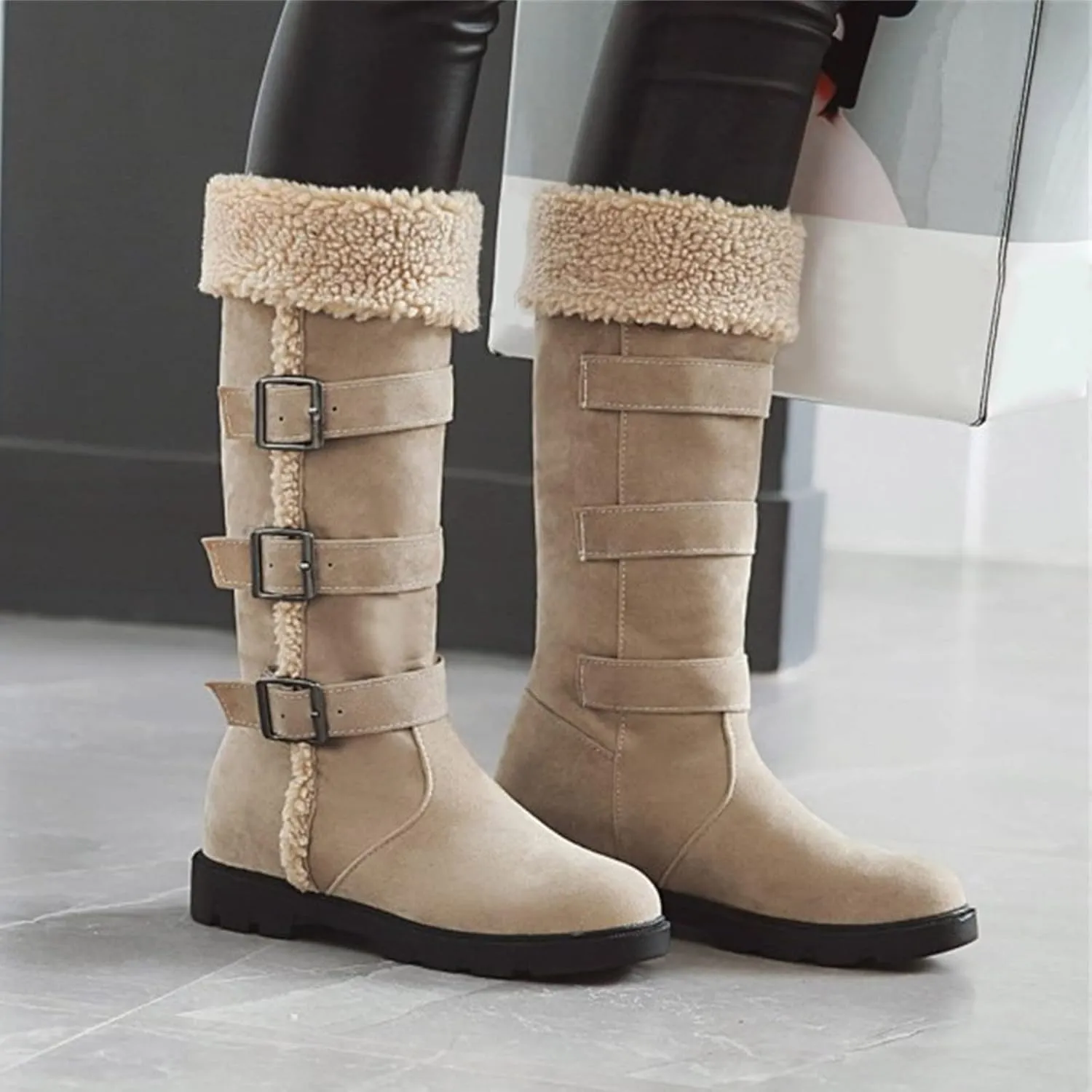 Winter Boots for Teens Waterproof Winter Boots Fleece Walking Shoes Insulated Outdoor Work Boots Work Boots for Men