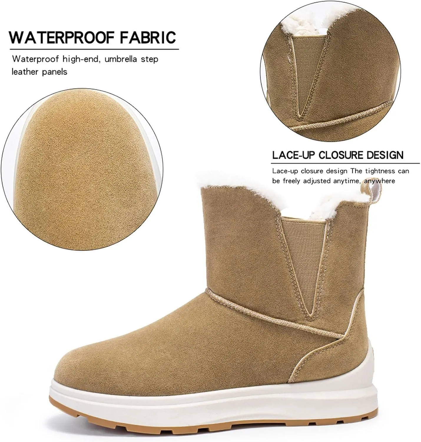 Winter Boots for Women Waterproof Insulated Fur Boots Outdoor Walking Shoes Platform Winter Work Boots for Women Work Boots