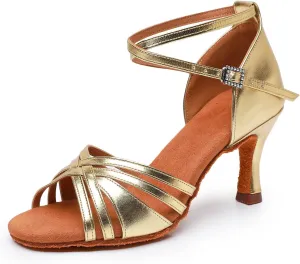 Women Latin Dance Shoes Open Toe Satin Professional Salsa Bachata Performance Ballroom Dancing Shoes,Model L3049