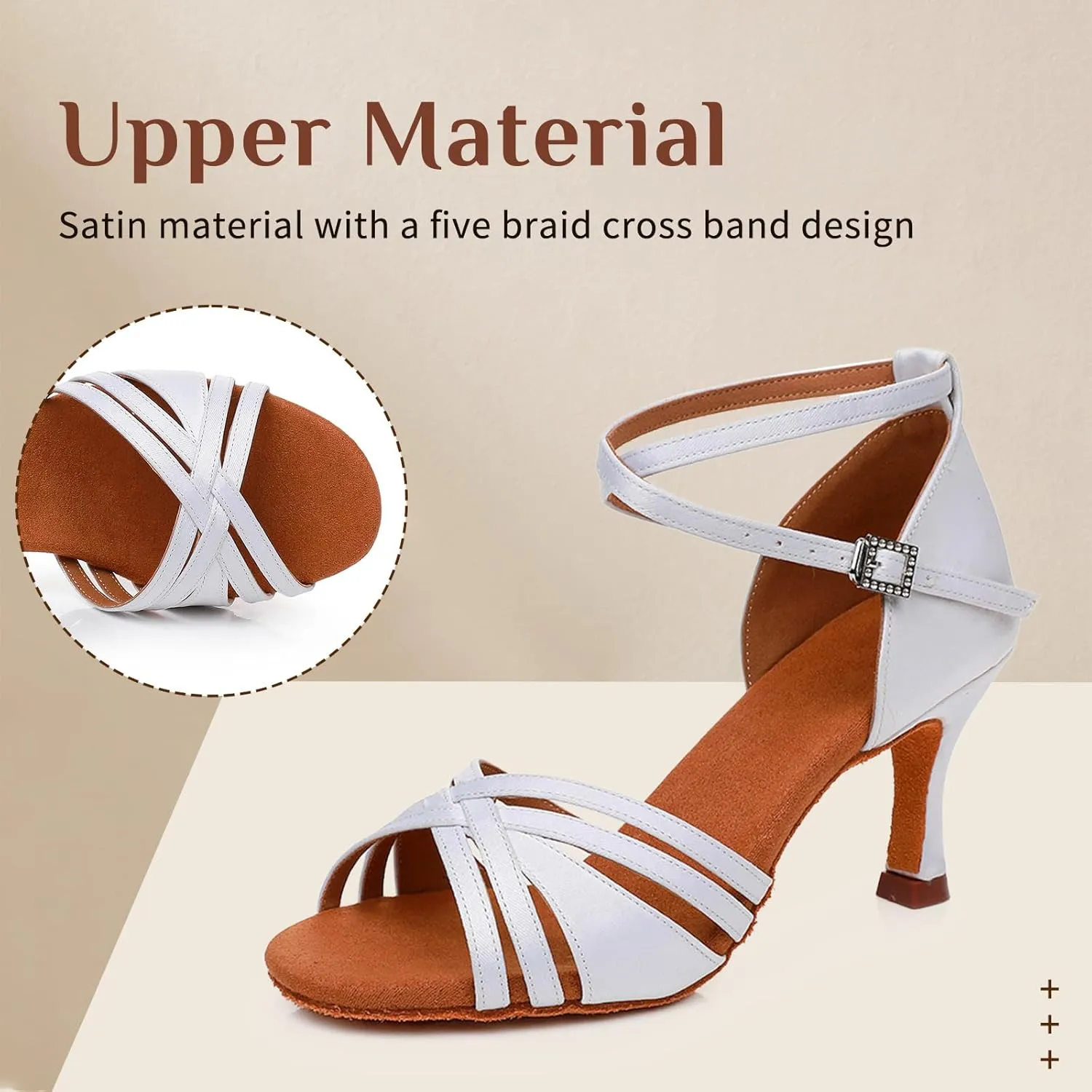 Women Latin Dance Shoes Open Toe Satin Professional Salsa Bachata Performance Ballroom Dancing Shoes,Model L3049