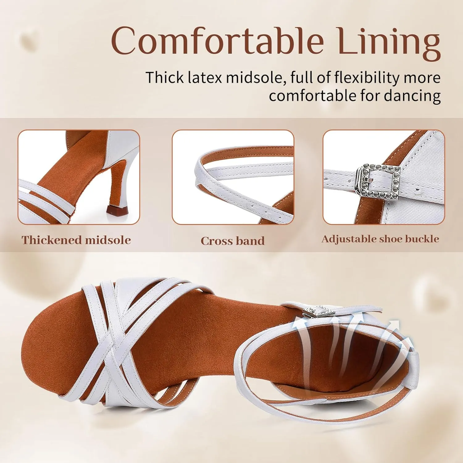 Women Latin Dance Shoes Open Toe Satin Professional Salsa Bachata Performance Ballroom Dancing Shoes,Model L3049