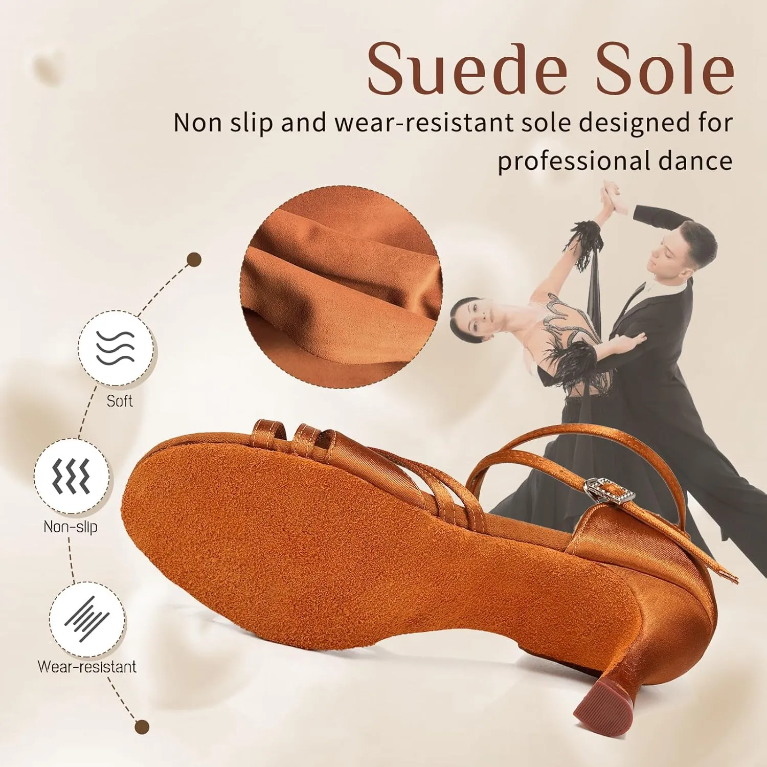Women Latin Dance Shoes Open Toe Satin Professional Salsa Bachata Performance Ballroom Dancing Shoes,Model L3049