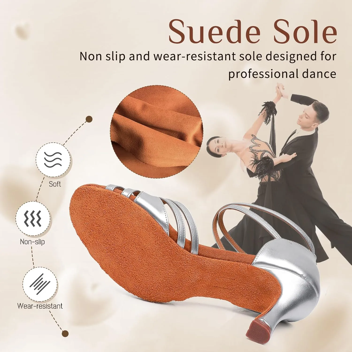 Women Latin Dance Shoes Open Toe Satin Professional Salsa Bachata Performance Ballroom Dancing Shoes,Model L3049