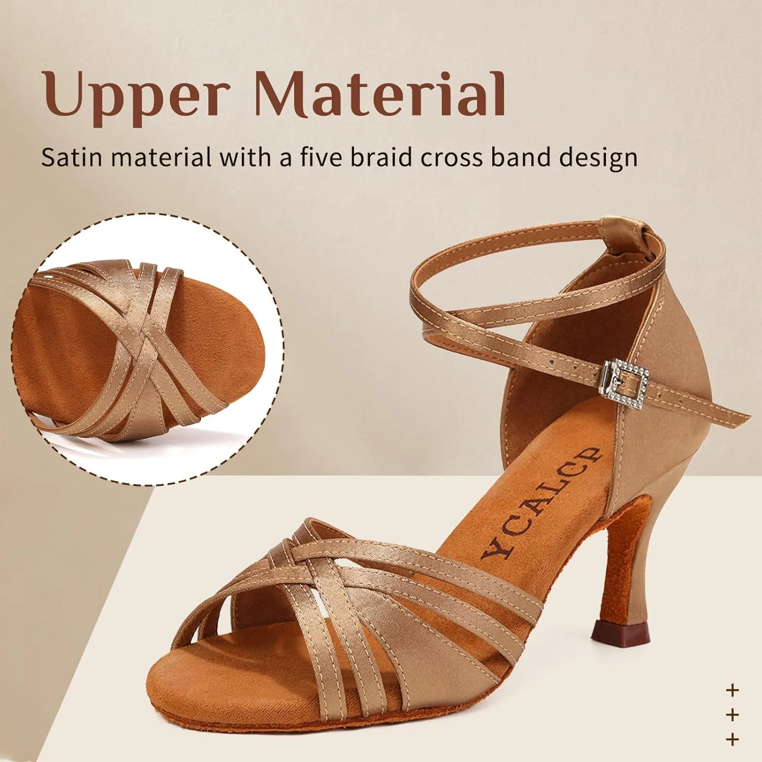 Women Latin Dance Shoes Open Toe Satin Professional Salsa Bachata Performance Ballroom Dancing Shoes,Model L3049