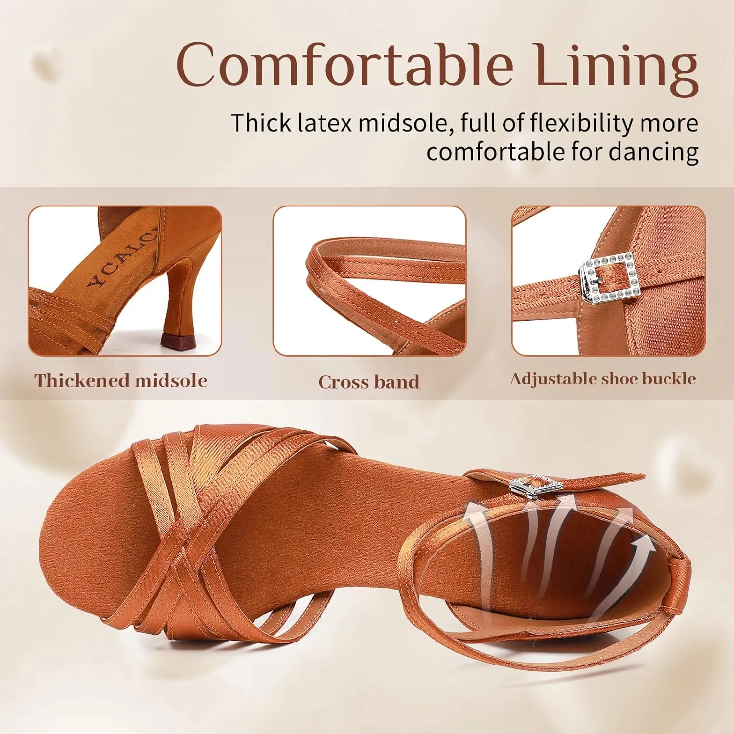 Women Latin Dance Shoes Open Toe Satin Professional Salsa Bachata Performance Ballroom Dancing Shoes,Model L3049