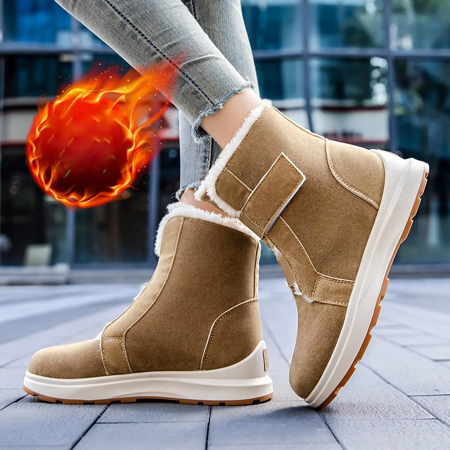 Women Snow Boots Waterproof Thermal Boots for Women Waterproof Snow Winter Warm Hiking Work Comfy Boots Sneakers Walking