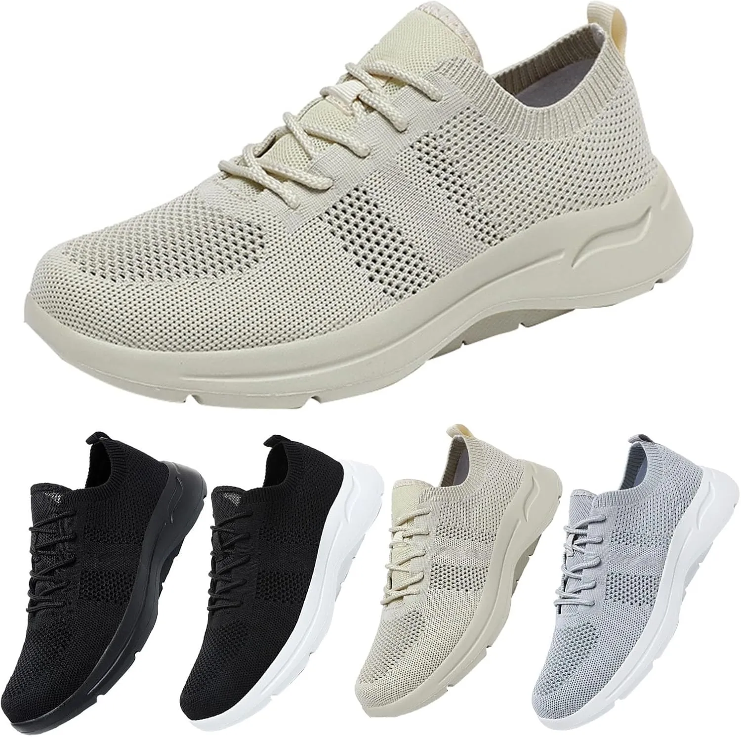 Women Walking Shoes Sock Sneakers Slip-On Breath Walking Shoes Women Walking Ladies Shoes Casual Shoes Sneakers Black Tennis Shoe White Loafers