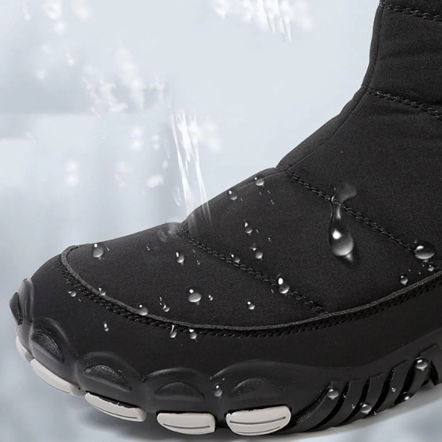 Women Winter Snow Boots Waterproof Walking Booties Zipper Fur Lined Warm Outdoor Ankle Short Boots Walking Boots