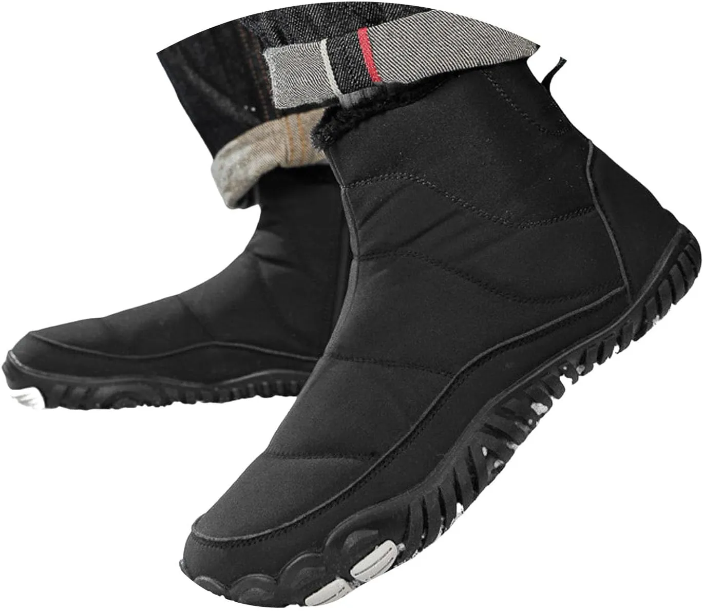 Women Winter Snow Boots Waterproof Walking Booties Zipper Fur Lined Warm Outdoor Ankle Short Boots Walking Boots