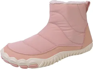 Women Winter Snow Boots Waterproof Walking Booties Zipper Fur Lined Warm Outdoor Ankle Short Boots Walking Boots