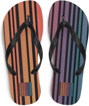 Women's Artsy Modern Adorable Colorful Striped Luxe Flip-Flops