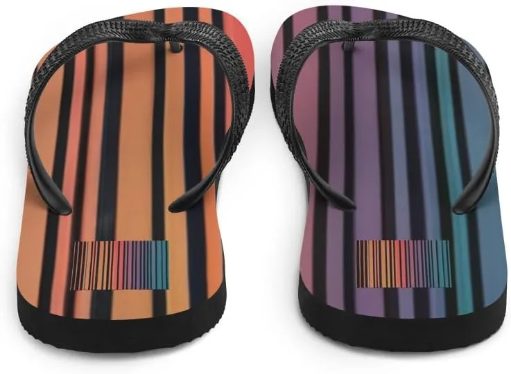 Women's Artsy Modern Adorable Colorful Striped Luxe Flip-Flops