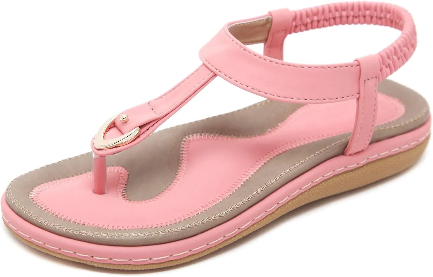 Women's Bohemia Flip Flops Summer Beach T-Strap Flat Sandals Comfort Walking Shoes Womens Flip Flops Walking Sandals