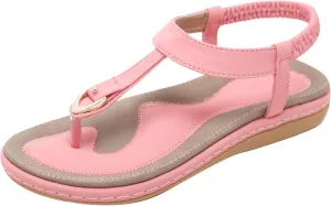 Women's Bohemia Flip Flops Summer Beach T-Strap Flat Sandals Comfort Walking Shoes Womens Flip Flops Walking Sandals