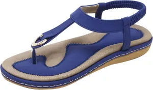 Women's Bohemia Flip Flops Summer Beach T-Strap Flat Sandals Comfort Walking Shoes Womens Flip Flops Walking Sandals