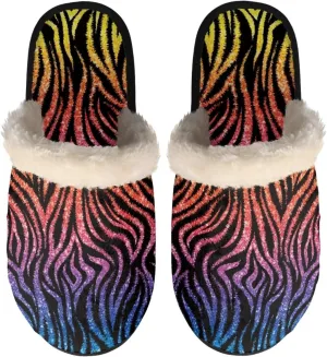 Womens Fuzzy Memory Foam Slippers, Cozy Plush Home Slippers Warm Memory Foam Shoes Home Bedroom Shoes Slippers for Women Men