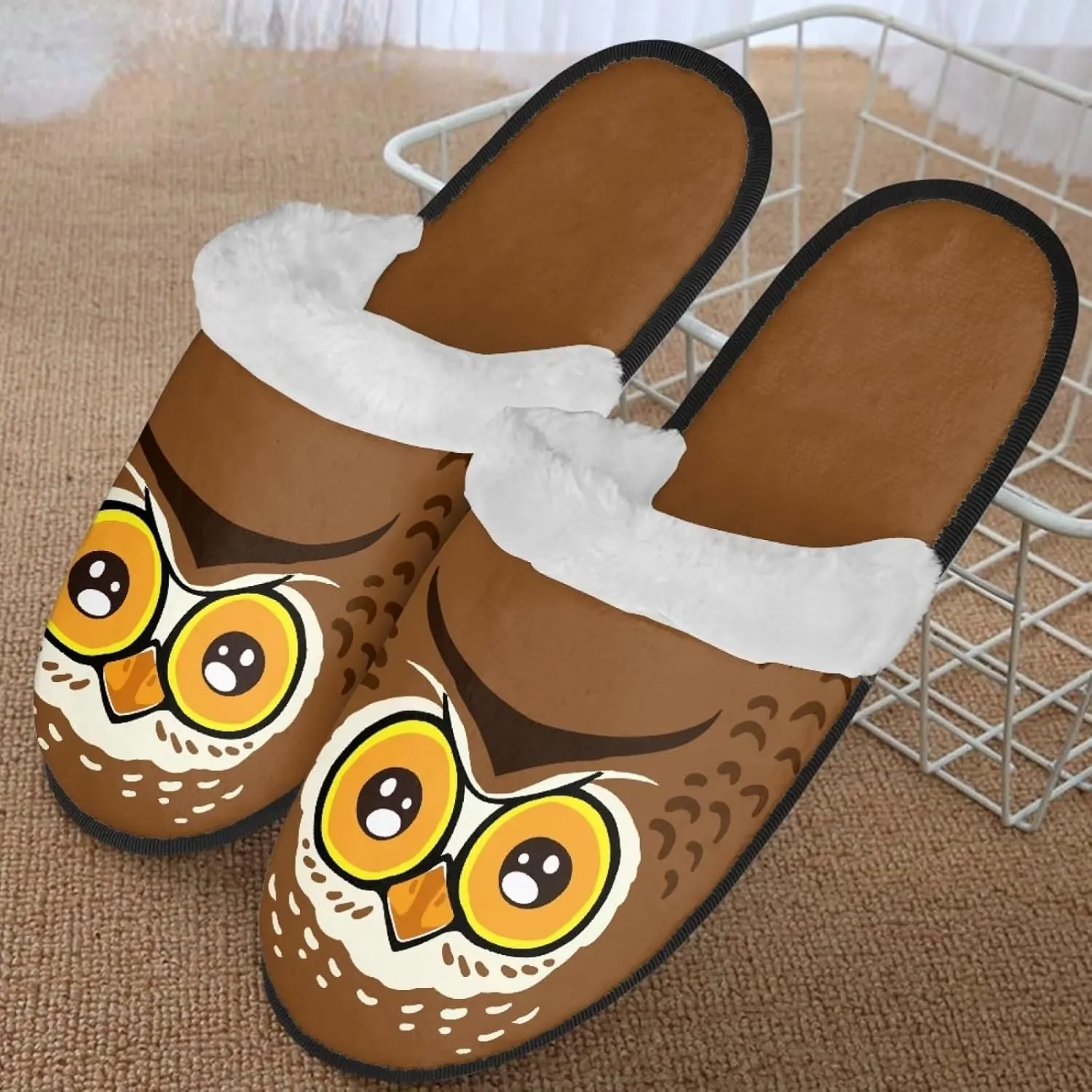 Womens Fuzzy Memory Foam Slippers, Cozy Plush Home Slippers Warm Memory Foam Shoes Home Bedroom Shoes Slippers for Women Men