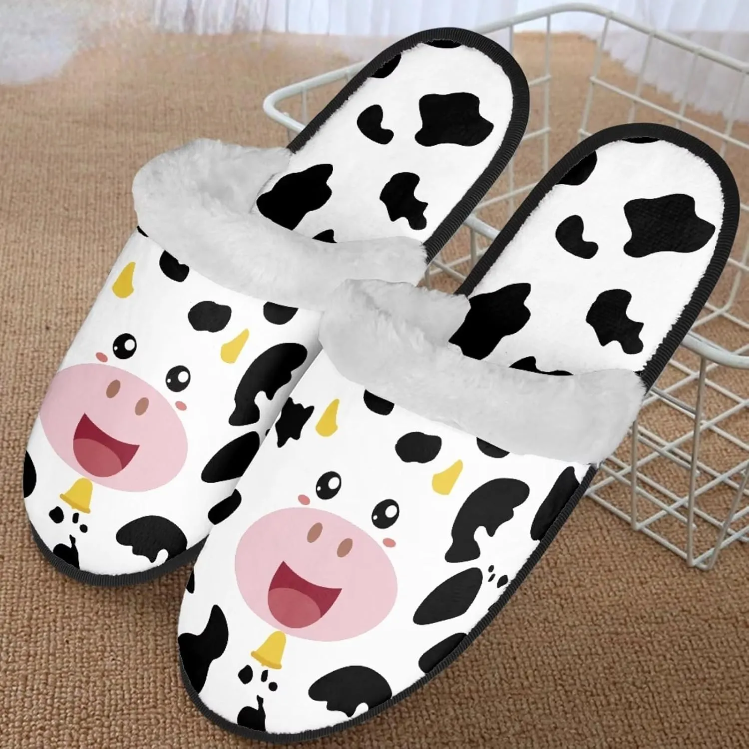 Womens Fuzzy Memory Foam Slippers, Cozy Plush Home Slippers Warm Memory Foam Shoes Home Bedroom Shoes Slippers for Women Men