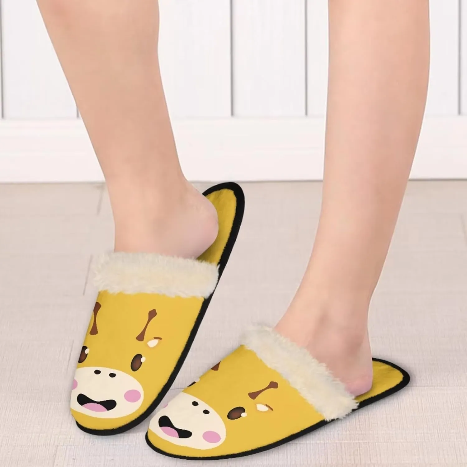 Womens Fuzzy Memory Foam Slippers, Cozy Plush Home Slippers Warm Memory Foam Shoes Home Bedroom Shoes Slippers for Women Men