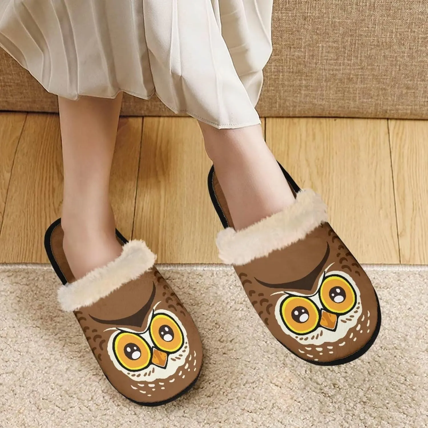 Womens Fuzzy Memory Foam Slippers, Cozy Plush Home Slippers Warm Memory Foam Shoes Home Bedroom Shoes Slippers for Women Men